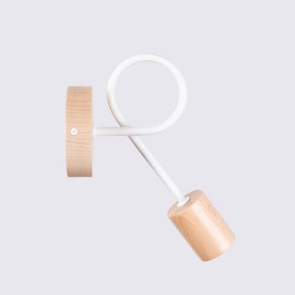 Candeeiro de parede EMBER 1xE27/15W/230V branco/bege/faia