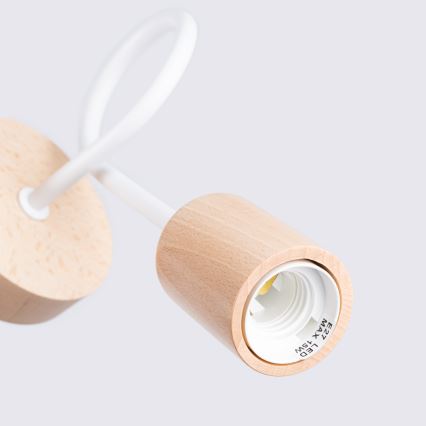 Candeeiro de parede EMBER 1xE27/15W/230V branco/bege/faia