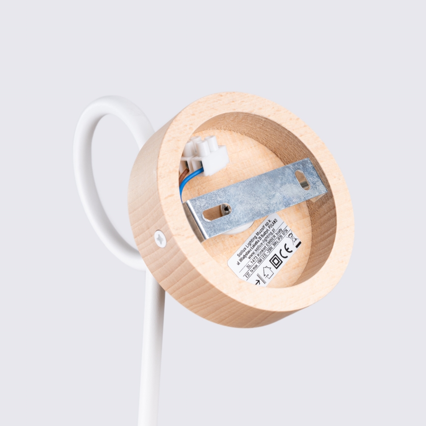 Candeeiro de parede EMBER 1xE27/15W/230V branco/bege/faia