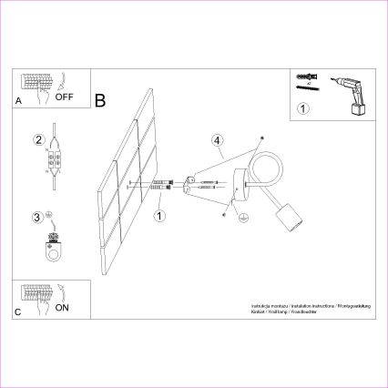 Candeeiro de parede EMBER 1xE27/15W/230V branco/bege/faia