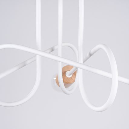 Candeeiro integrado EMBER 3xE27/15W/230V branco/bege/faia