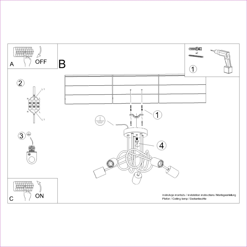 Candeeiro integrado EMBER 5xE27/15W/230V branco/bege/faia