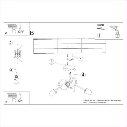 Candeeiro integrado EMBER 3xE27/15W/230V preto/bege/faia