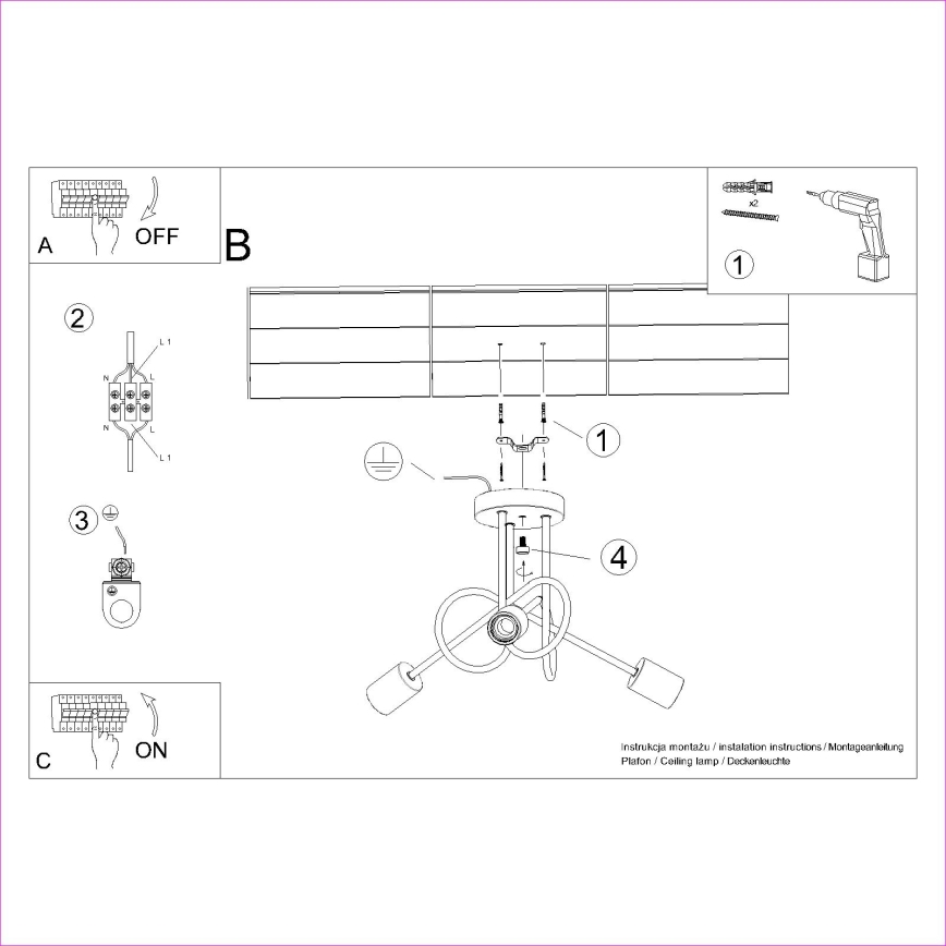 Candeeiro integrado EMBER 3xE27/15W/230V preto/bege/faia