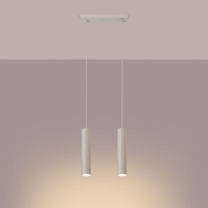 Candeeiro suspenso LAGOS 2xGU10/10W/230V creme