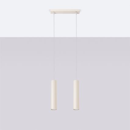 Candeeiro suspenso LAGOS 2xGU10/10W/230V creme