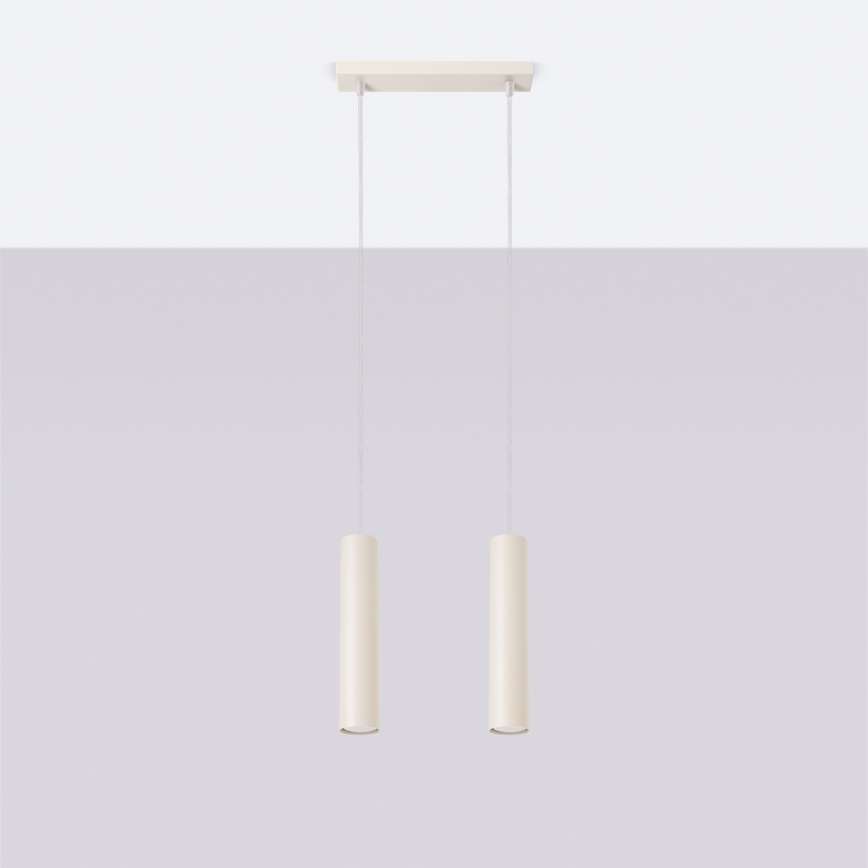 Candeeiro suspenso LAGOS 2xGU10/10W/230V creme