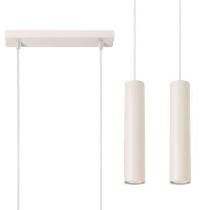 Candeeiro suspenso LAGOS 2xGU10/10W/230V creme
