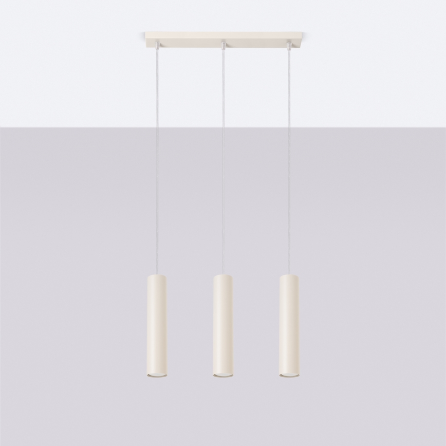 Candeeiro suspenso LAGOS 3xGU10/10W/230V creme