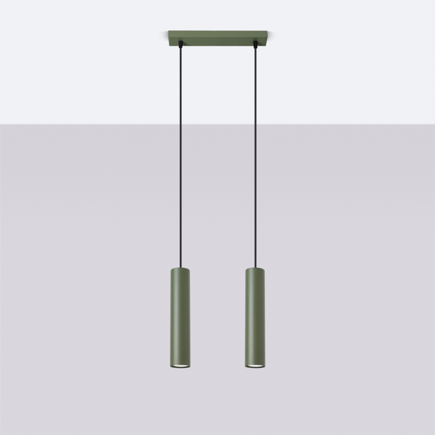 Candeeiro suspenso LAGOS 2xGU10/10W/230V verde