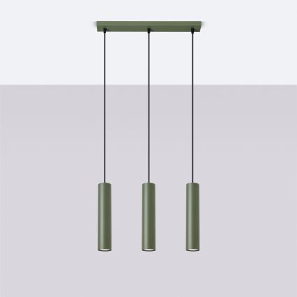 Candeeiro suspenso LAGOS 3xGU10/10W/230V verde