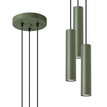 Candeeiro suspenso LAGOS 3xGU10/10W/230V verde