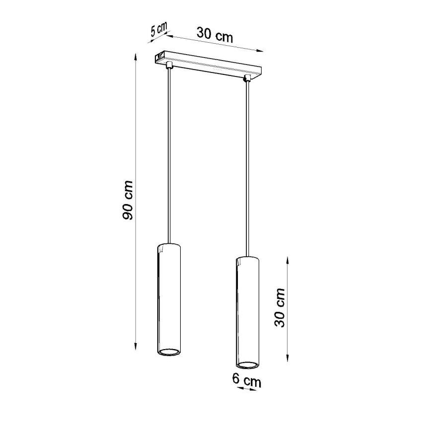 Candeeiro suspenso LAGOS 2xGU10/10W/230V vermelho