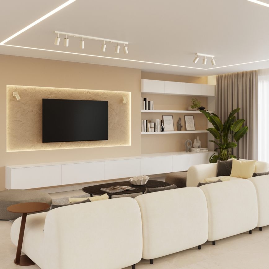 Foco de parede RING 1xGU10/10W/230V creme