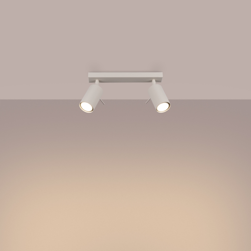 Foco RING 2xGU10/10W/230V creme