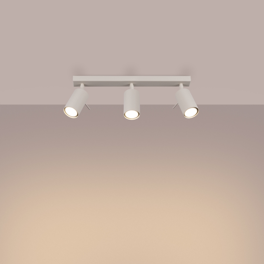 Foco RING 3xGU10/10W/230V creme