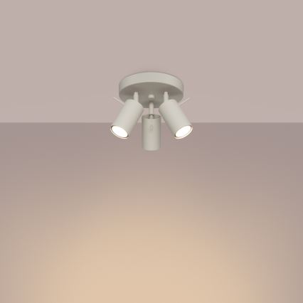 Foco RING 3xGU10/10W/230V creme