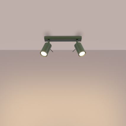 Foco RING 2xGU10/10W/230V verde