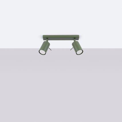 Foco RING 2xGU10/10W/230V verde