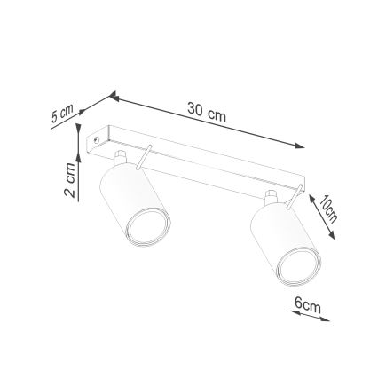 Foco RING 2xGU10/10W/230V verde