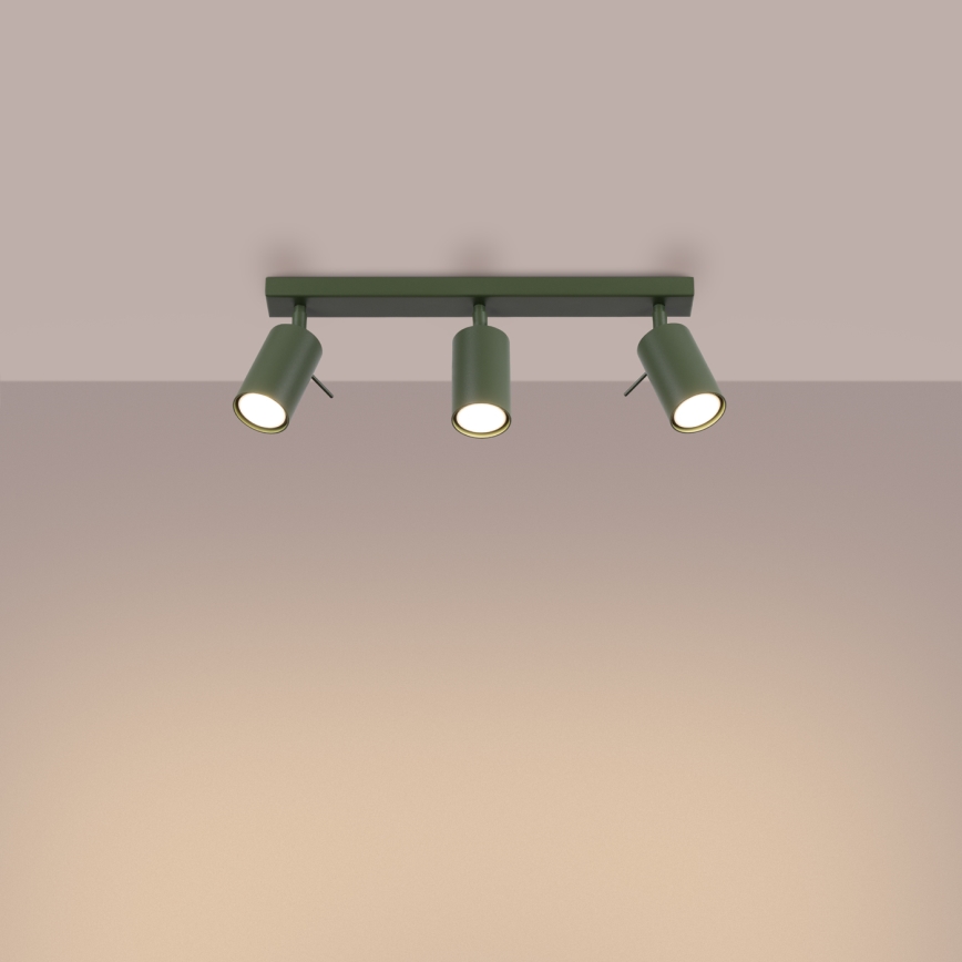Foco RING 3xGU10/10W/230V verde