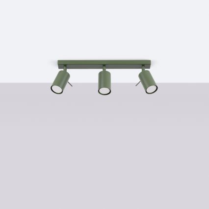 Foco RING 3xGU10/10W/230V verde