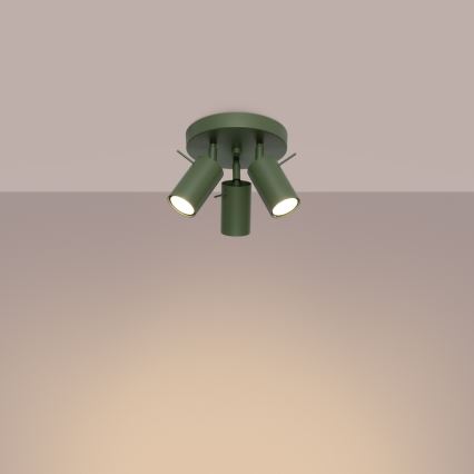 Foco RING 3xGU10/10W/230V verde