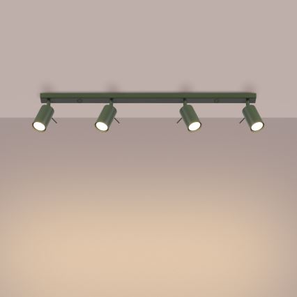 Foco RING 4xGU10/10W/230V verde