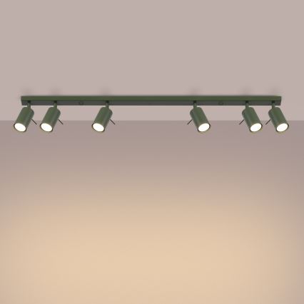 Foco RING 6xGU10/10W/230V verde