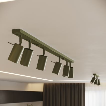 Foco RING 6xGU10/10W/230V verde