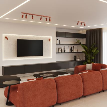 Foco de parede RING 1xGU10/10W/230V vermelho