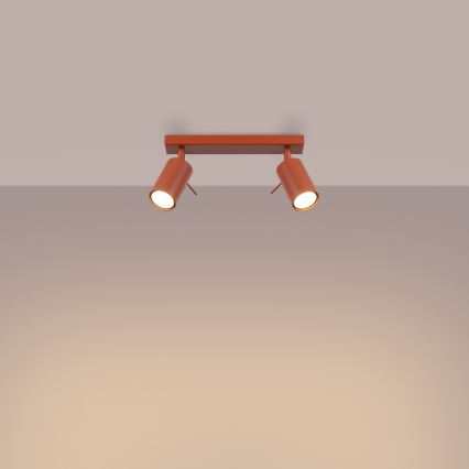 Foco RING 2xGU10/10W/230V vermelho