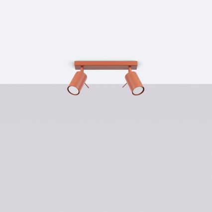 Foco RING 2xGU10/10W/230V vermelho