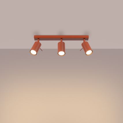 Foco RING 3xGU10/10W/230V vermelho