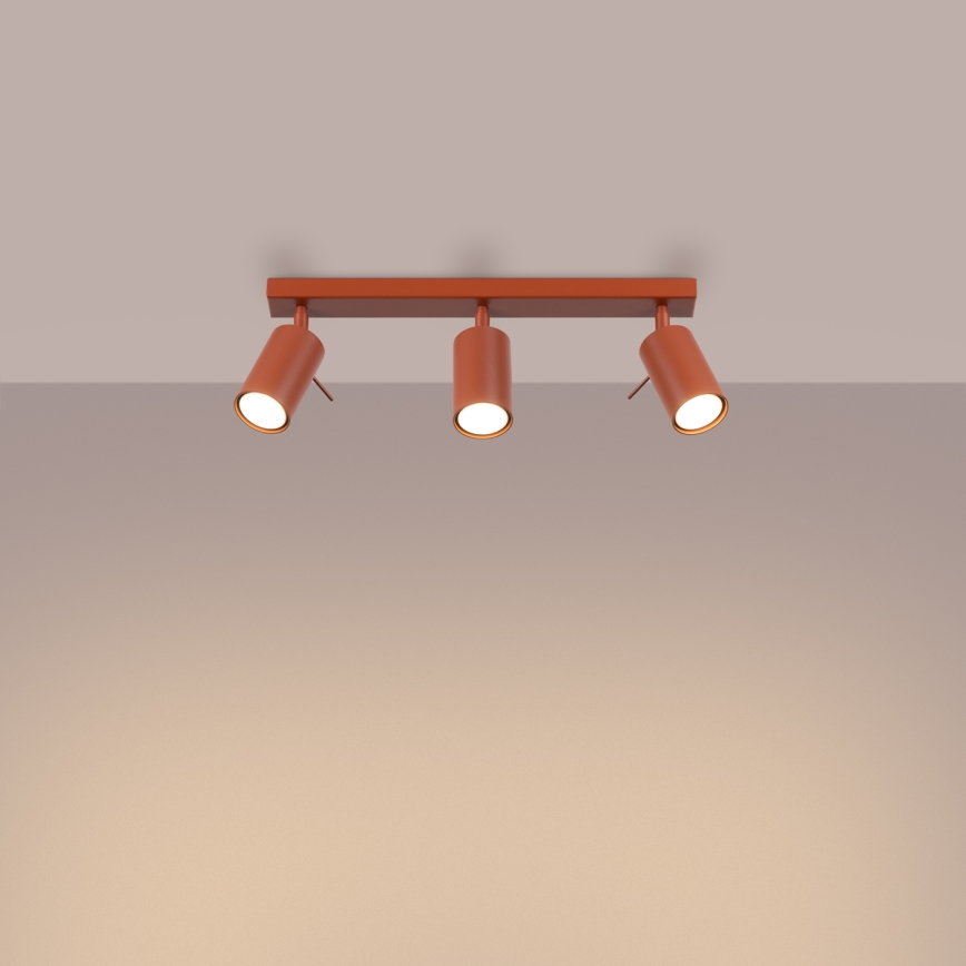 Foco RING 3xGU10/10W/230V vermelho