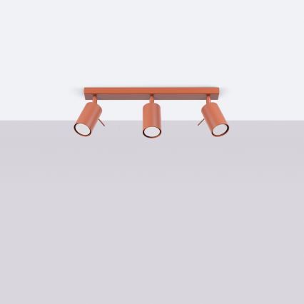 Foco RING 3xGU10/10W/230V vermelho