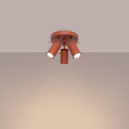 Foco RING 3xGU10/10W/230V vermelho