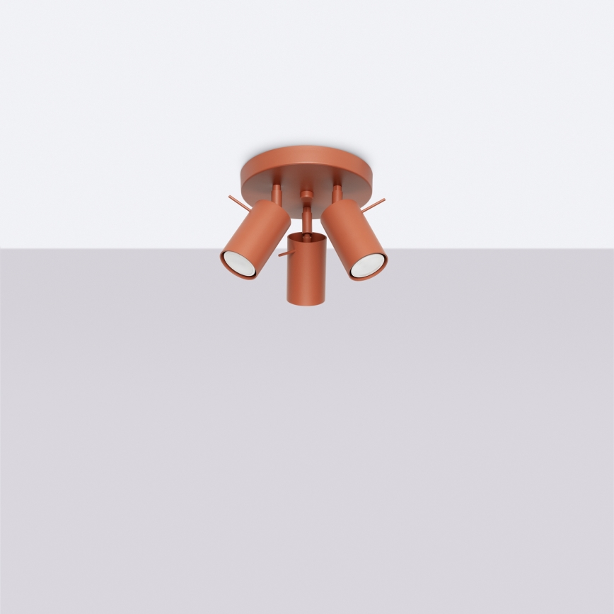 Foco RING 3xGU10/10W/230V vermelho