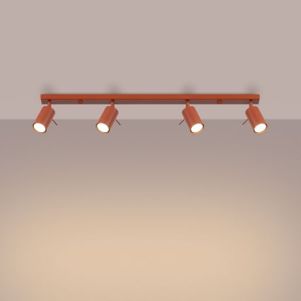 Foco RING 4xGU10/10W/230V vermelho