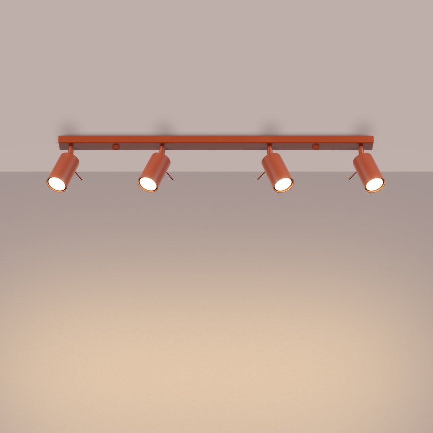 Foco RING 4xGU10/10W/230V vermelho