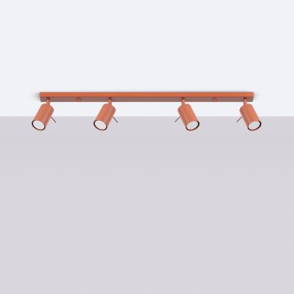 Foco RING 4xGU10/10W/230V vermelho