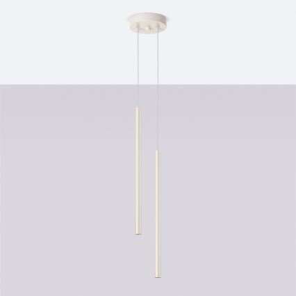 Candeeiro suspenso PASTELO 2xG9/8W/230V creme