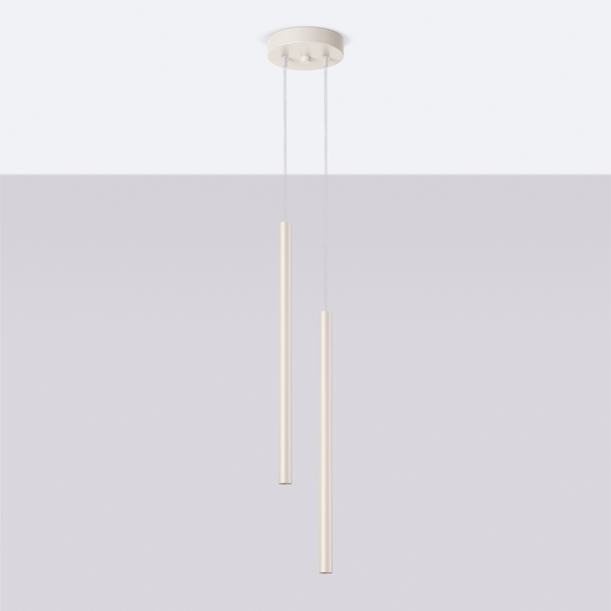 Candeeiro suspenso PASTELO 2xG9/8W/230V creme