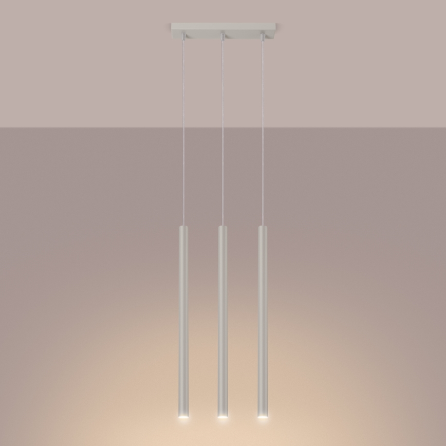 Candeeiro suspenso PASTELO 3xG9/8W/230V creme