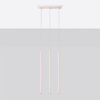 Candeeiro suspenso PASTELO 3xG9/8W/230V creme