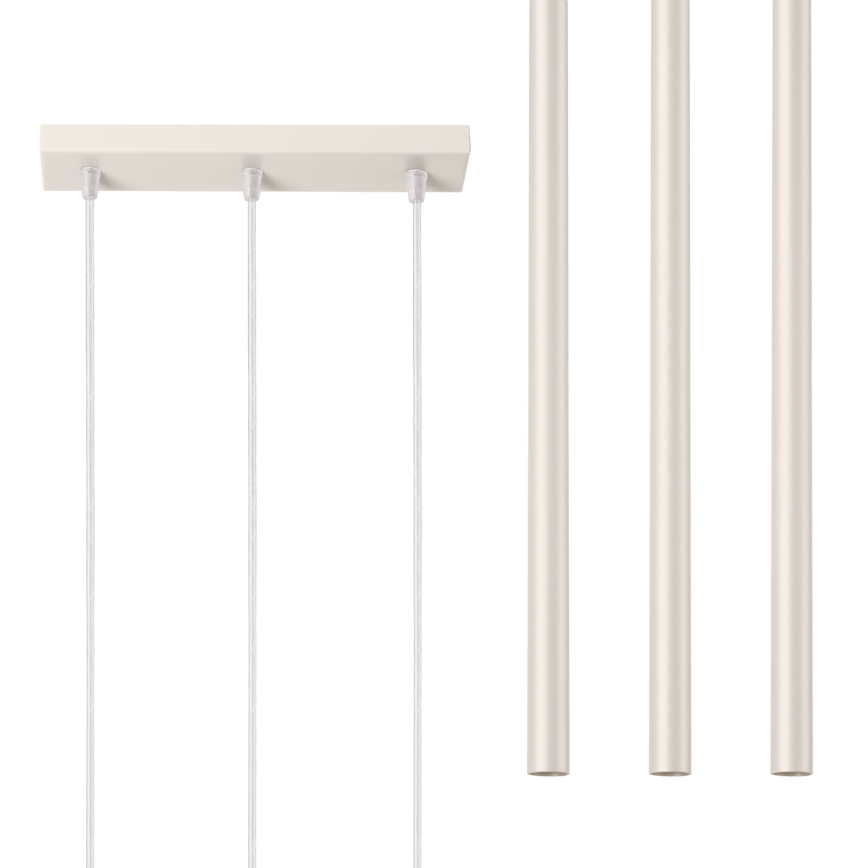Candeeiro suspenso PASTELO 3xG9/8W/230V creme