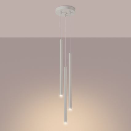 Candeeiro suspenso PASTELO 3xG9/8W/230V creme