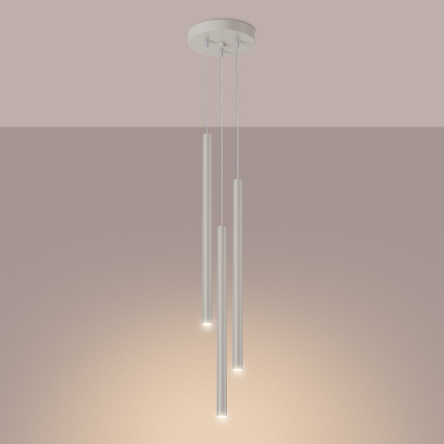 Candeeiro suspenso PASTELO 3xG9/8W/230V creme