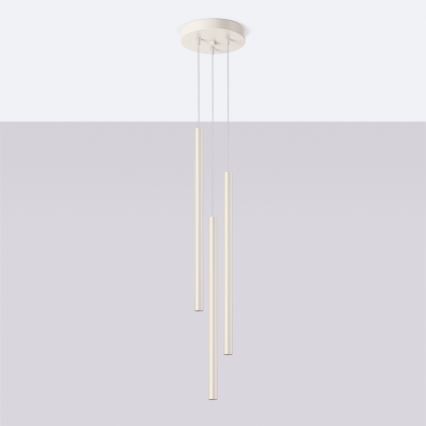 Candeeiro suspenso PASTELO 3xG9/8W/230V creme