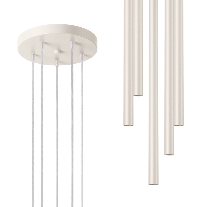 Candeeiro suspenso PASTELO 5xG9/8W/230V creme